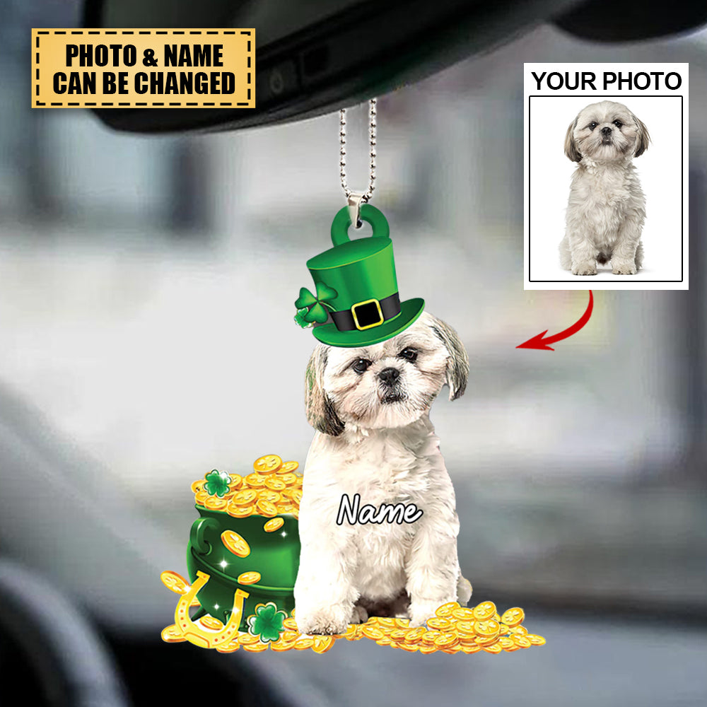 Personalized Name St Patty's Saint Patrick's Day Dog Bag Ornament - For Dog Lovers