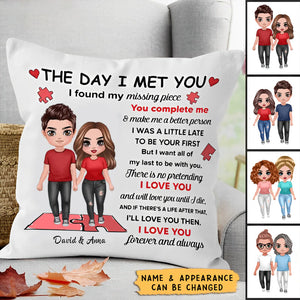 I Found My Missing Piece Doll Couple Valentine‘s Day Gift For Her For Him Personalized Pillow