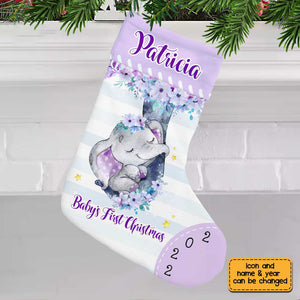Personalized Baby First Christmas Elephant Stocking OB121 85O67