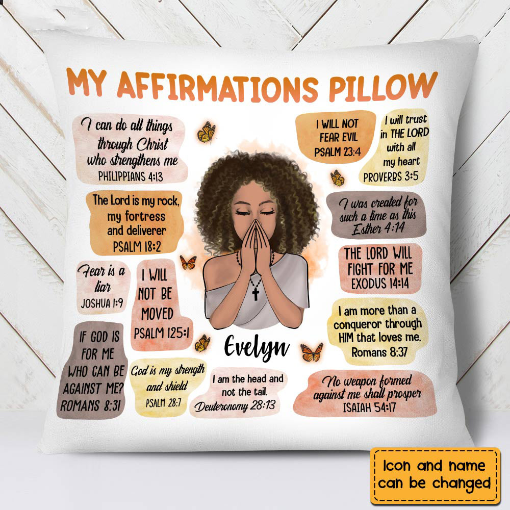 Christian Affirmations Pillow