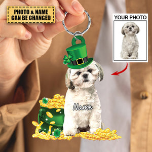 Personalized Name St Patty's Saint Patrick's Day Dog Bag keychain - For Dog Lovers