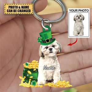 Personalized Name St Patty's Saint Patrick's Day Dog Bag keychain - For Dog Lovers