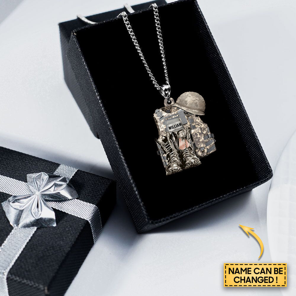 BOOTS & HAT - PERSONALIZED STAINLESS STEEL NECKLACE