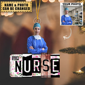 Love Nurse Life Customized Your Photo Ornament - Personalized Custom Photo Mica Ornament