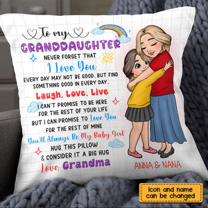 Gift For Grandson Granddaughter Live Love Laugh Personalized Pillow