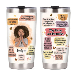 Christian Affirmations Steel Personalized Tumbler