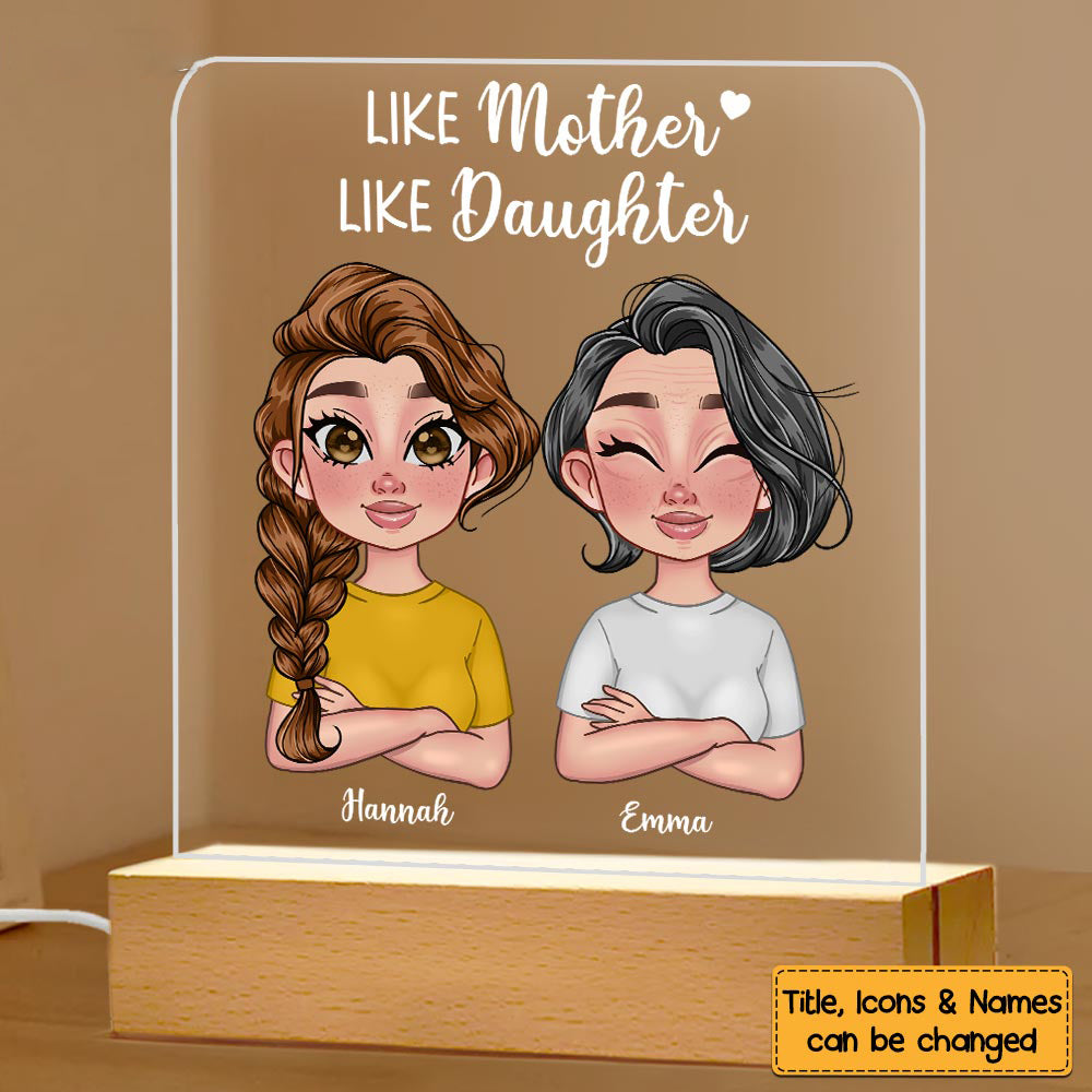 Personalized Mother And Daughter Plaque LED Lamp Night Light