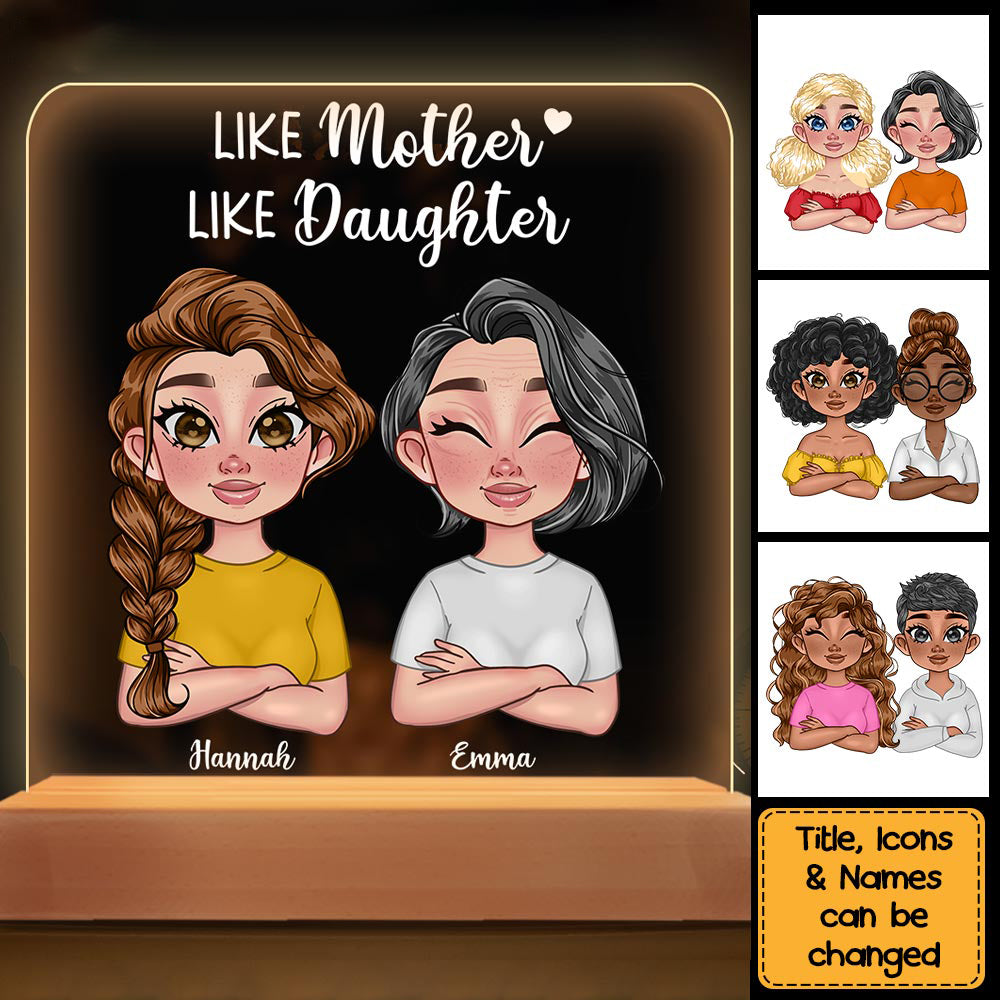 Personalized Mother And Daughter Plaque LED Lamp Night Light