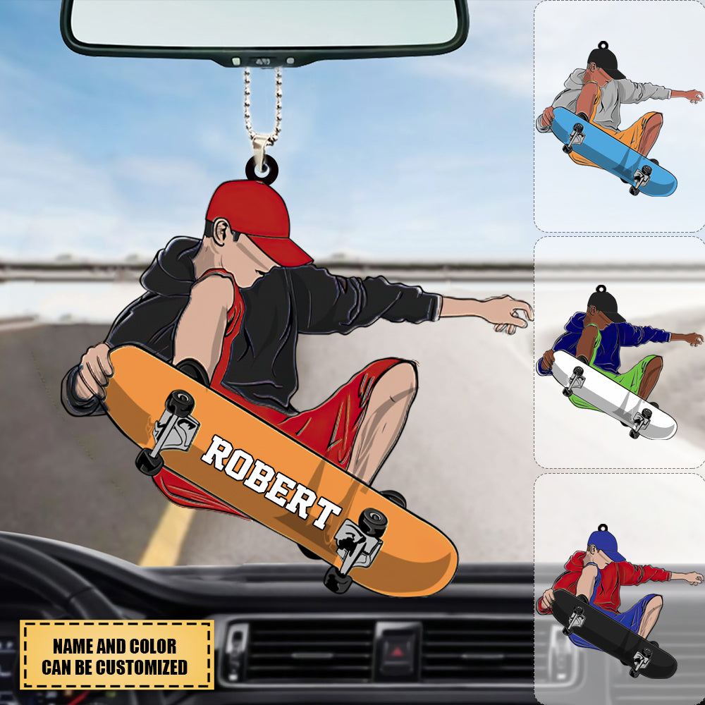 Personalized Skateboard Player Fly Ornament