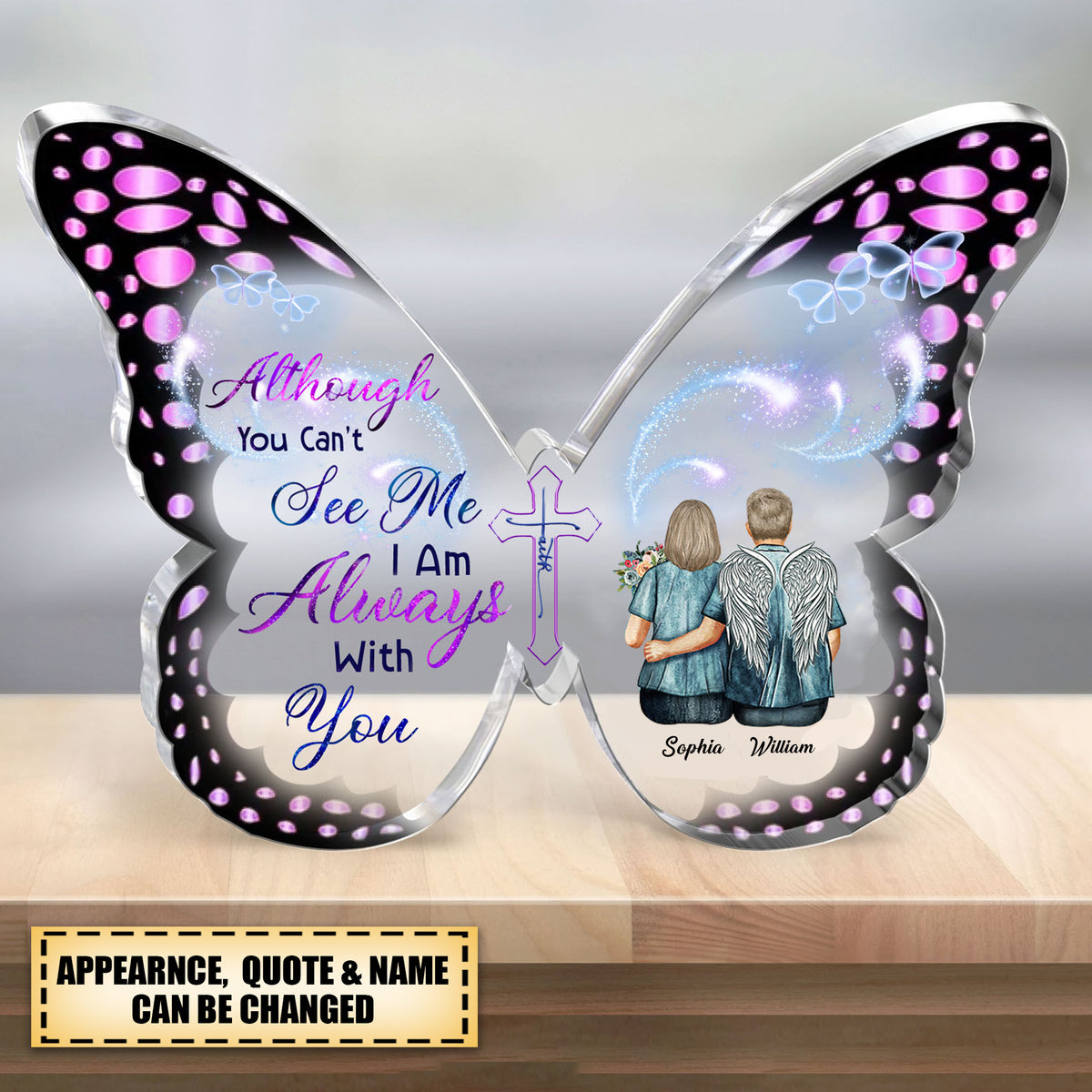 Memorial Butterfly Acrylic Plaque-For Lovers Memorial Gift