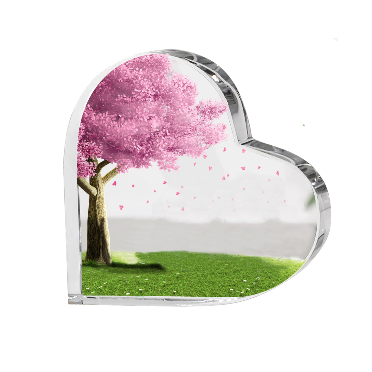 Heart Shaped Acrylic Plaque - Dog Sleeping With Angle Wing