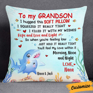 Granddaughter Granddaughter Grandson Sea Animals Hug This Pillow