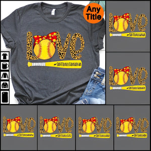 Love Softball Grandma Shirt Personalized T-shirt