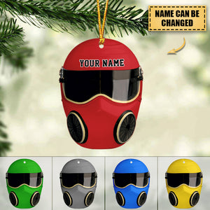 Drag Racing Helmet - Personalized Christmas Ornament