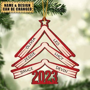 Book Names Christmas Tree 2023 - Personalized Wooden Ornament