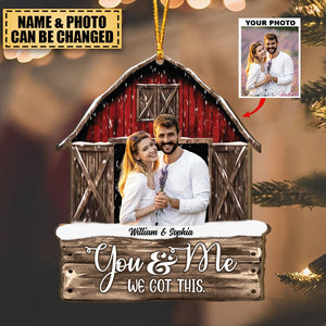 Our First Christmas As Mr. & Mrs - Personalized Photo Wooden Ornament