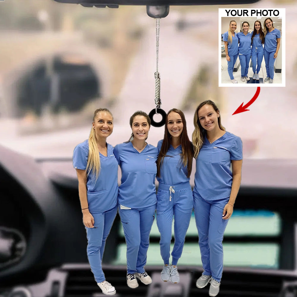 Personalized Photo Mica Ornament - Gift For Nurse - Nurse Besties