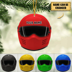 Drag Racing Helmet - Personalized Christmas Ornament