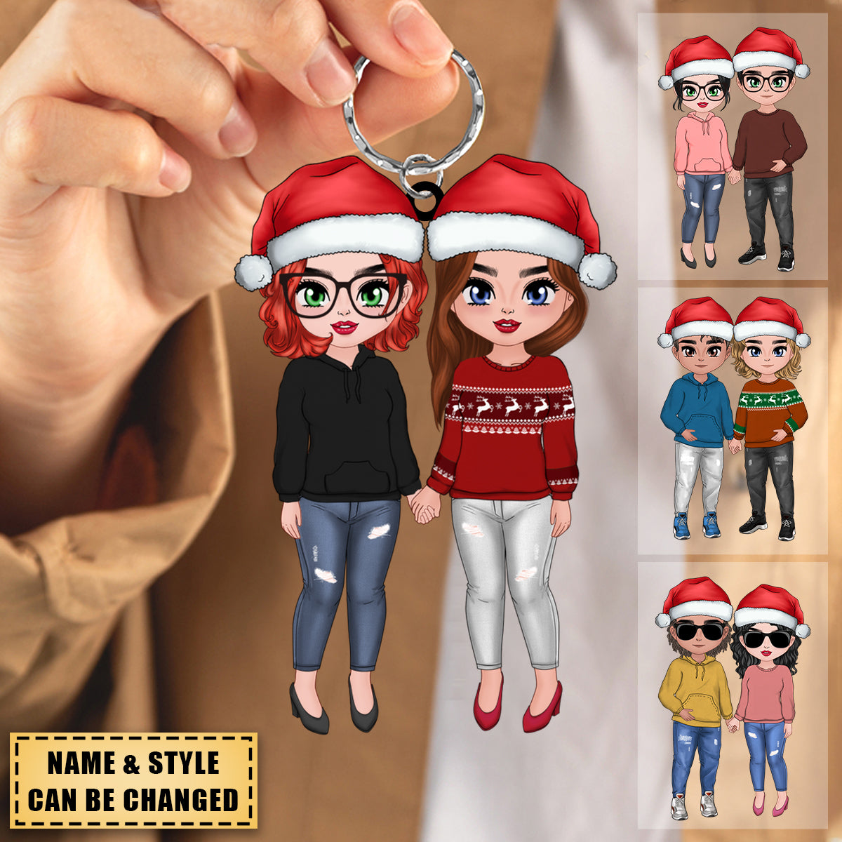 Personalized Gift For Husband, Wife Couple Keychain