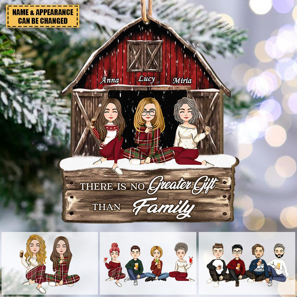 There Is No Greater Gifts Than Family Red Barn - Personalized Ornament