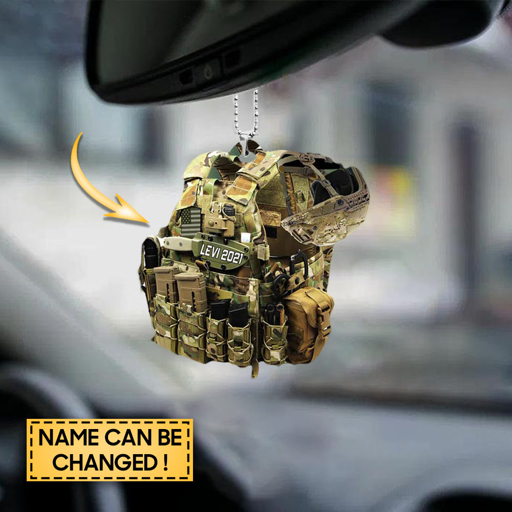 Personalized Soldier Vests Shaped Ornament