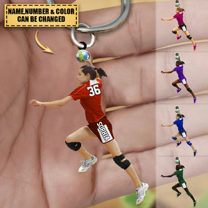 Personalized handball Player Girl handball Lover Acrylic Shaped Keychain