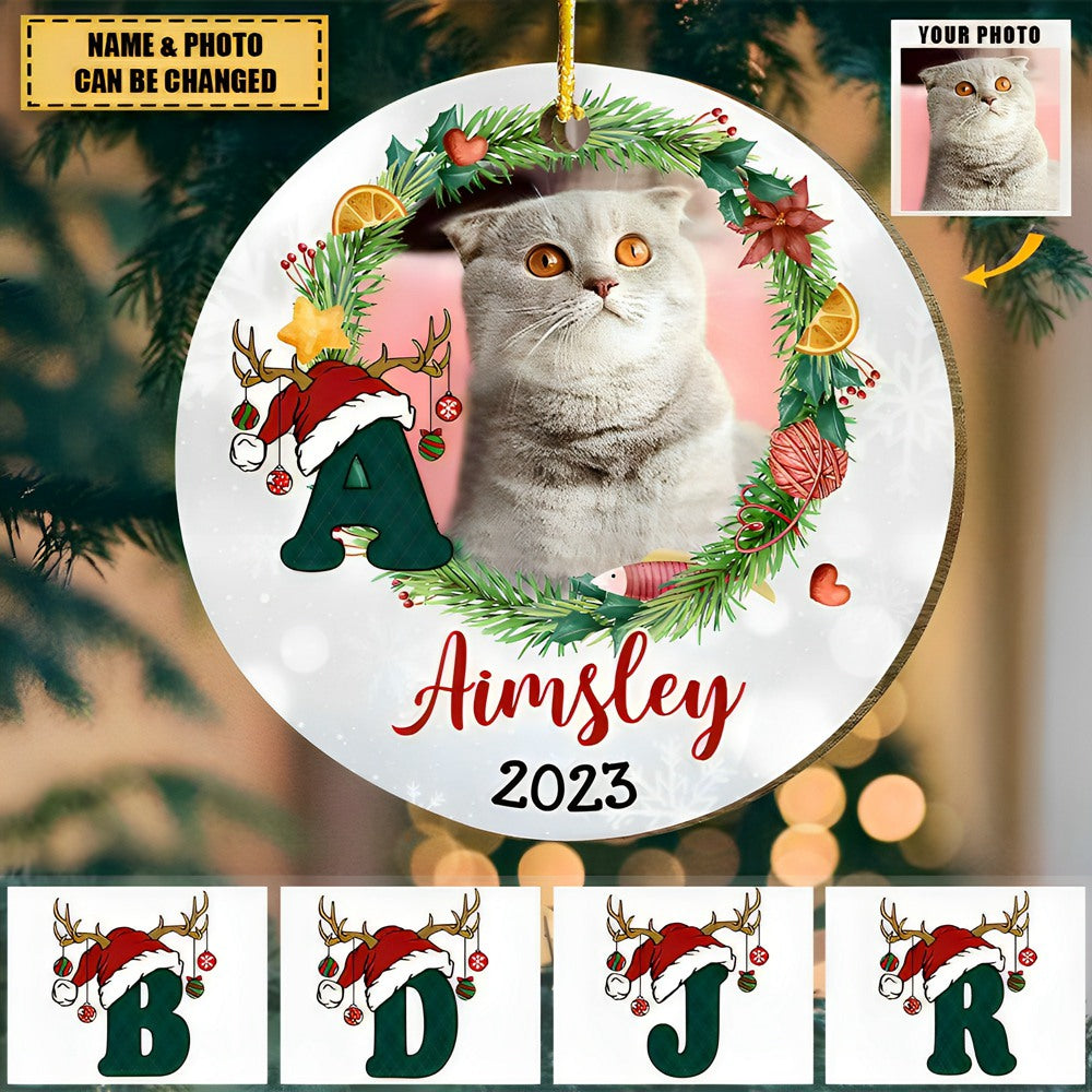 Personalized Pet Christmas Circle Ornament