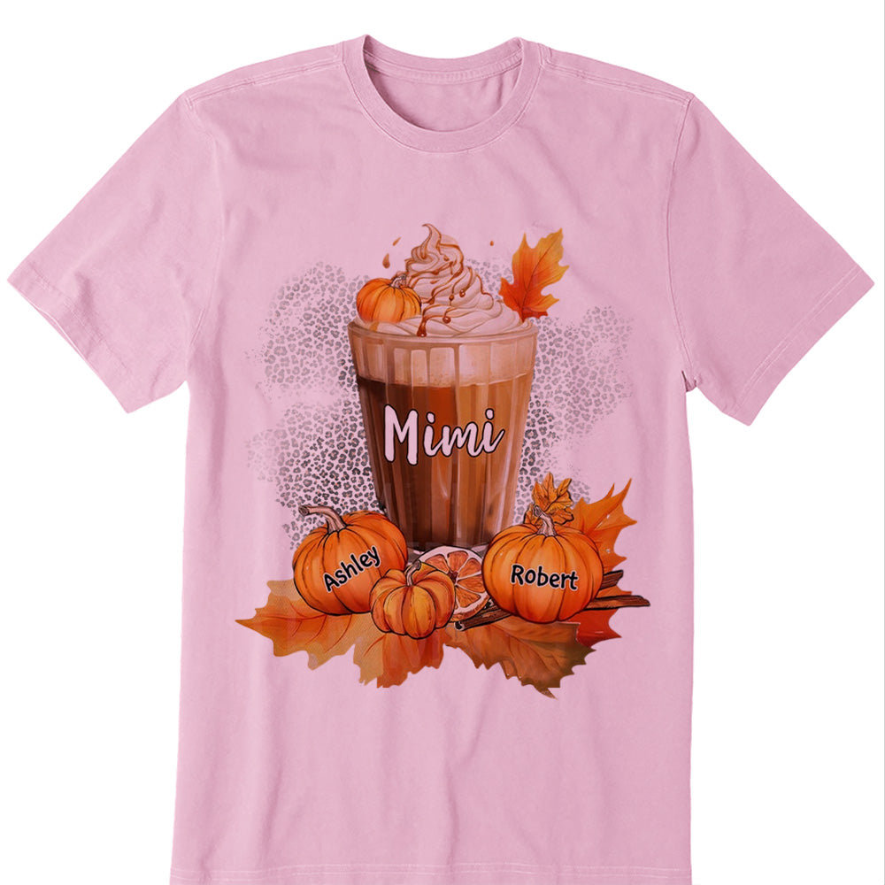 Grandma Mom Mimi Pumpkin Spice Latte Personalized Shirt
