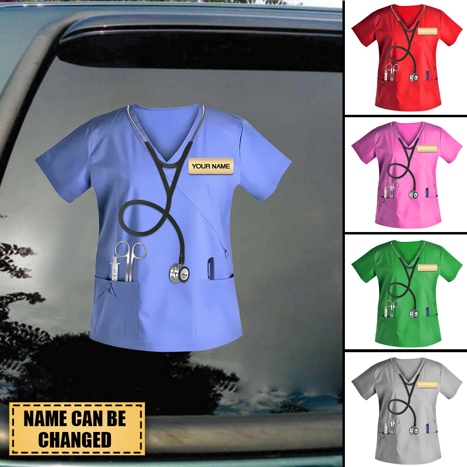 PERSONALIZED NURSE SCRUBS - GIFT FOR NURSE DECAL