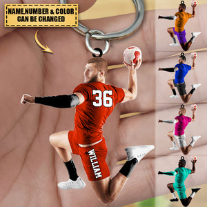 Personalized handball Player Acrylic Shaped Keychain