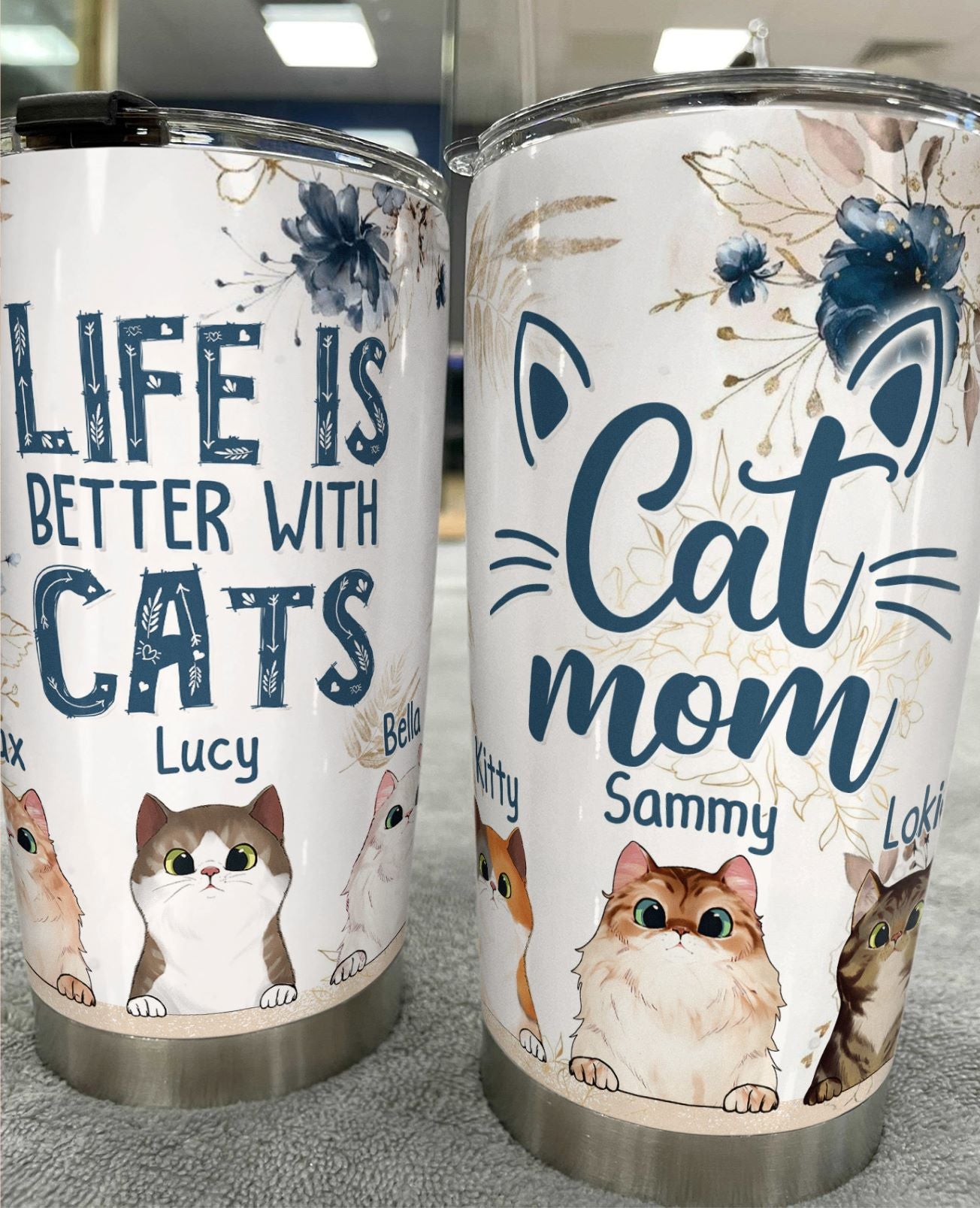 Cat Mom Personalized Tumbler - TB035PS11