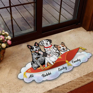 Flying With Dogs Personalized Custom Shaped Doormat - CD013PS01