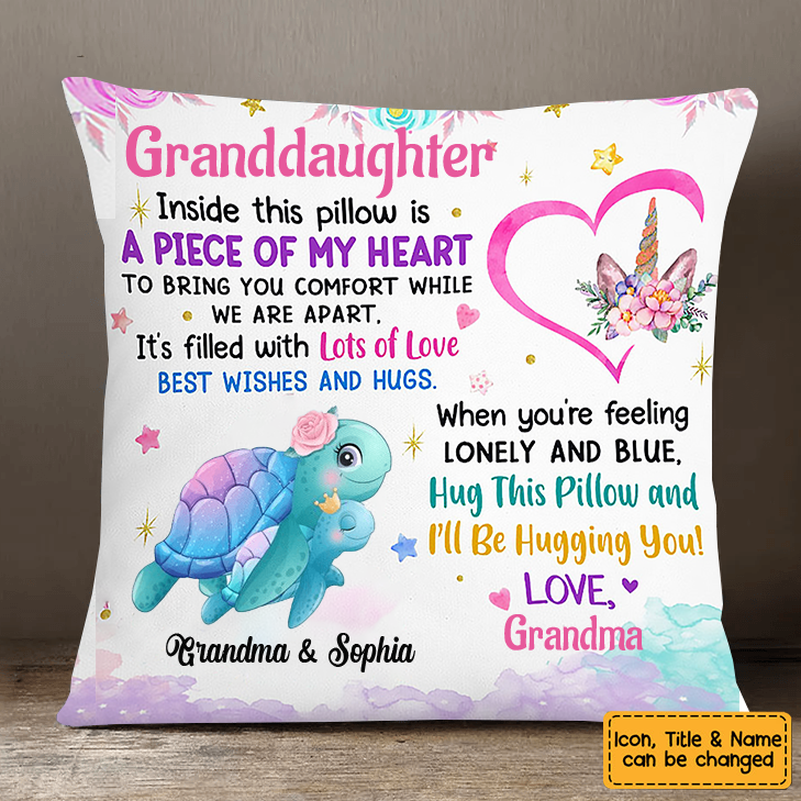 Personalized Granddaughter Dauhter Sea Animals Hug This Pillow