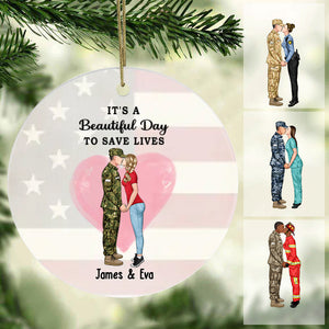 Where Do You And I Start - Personalized Decorations, Custom Couple Portraits, Firefighters, Ems, Nurses, Police, ,Military