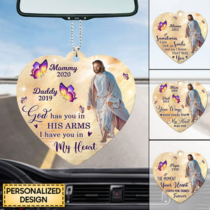 God Has You In His Arms Jesus Butterfly Memorial Gift Personalized Ornament