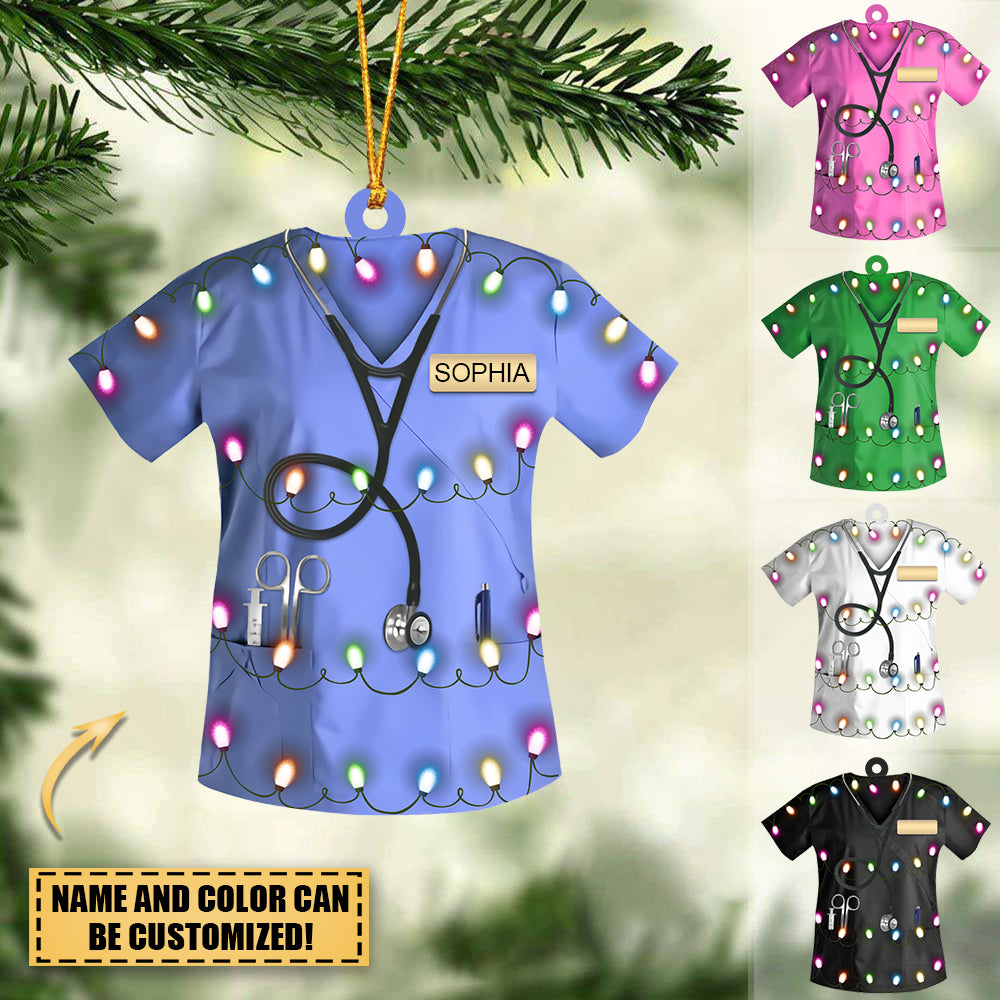 Personalized Nurse Scrubs - Gift for Nurse Christmas Ornament