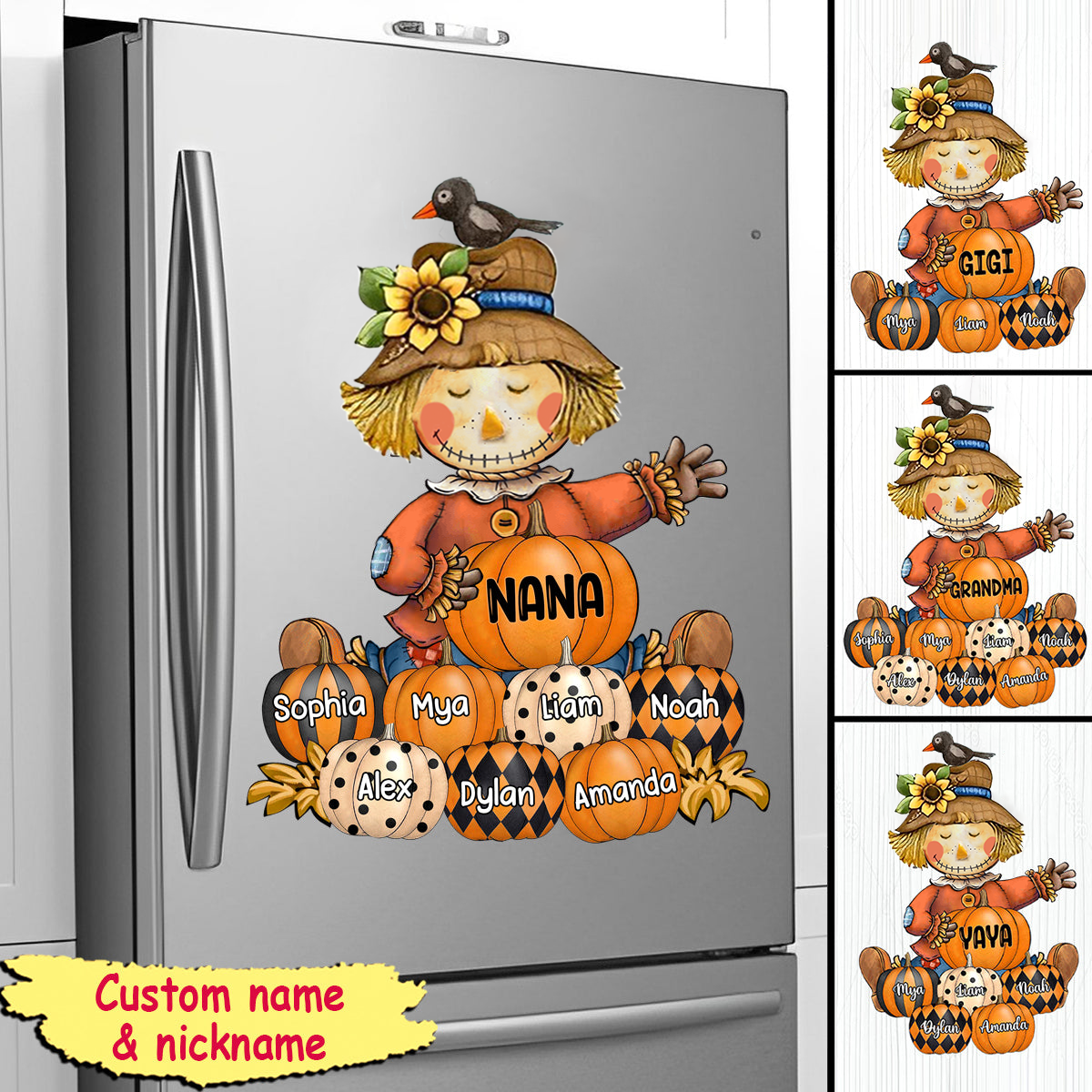 Fall Seasons, Pumpkin Grandma- Mom Personalized Acrylic Fridge Magnets