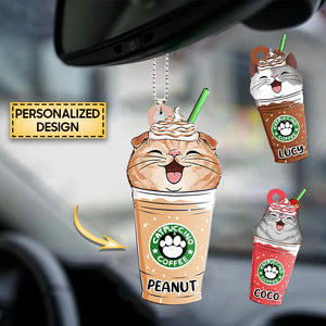 Catpuccino Coffee Personalized Ornament Gift for Cat Lover