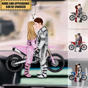 Personalized Motorcross Couple Car Ornament - Perfect Gift For Couples
