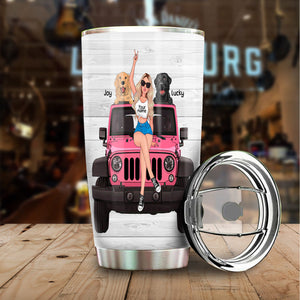 Just A Girl Who Loves OFF-ROAD Car And Dogs Personalized Tumbler