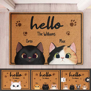 Welcome To Our Home - Cat Personalized Custom Decorative Mat - Gift For Pet Owners, Pet Lovers