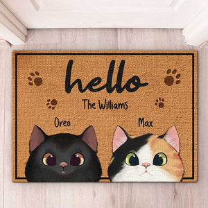 Welcome To Our Home - Cat Personalized Custom Decorative Mat - Gift For Pet Owners, Pet Lovers