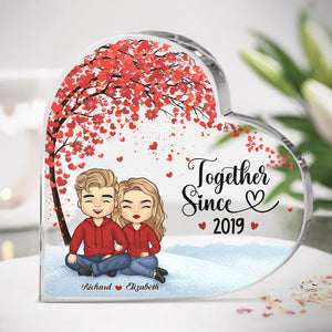 Together Since - Couple Personalized Custom Heart Shaped Acrylic Plaque - Gift For Husband Wife, Anniversary