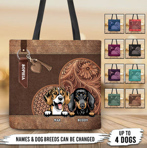 Dog Personalized All Over Tote Bag, Personalized Gift for Dog Lovers, Dog Dad, Dog Mom - TO185PS05