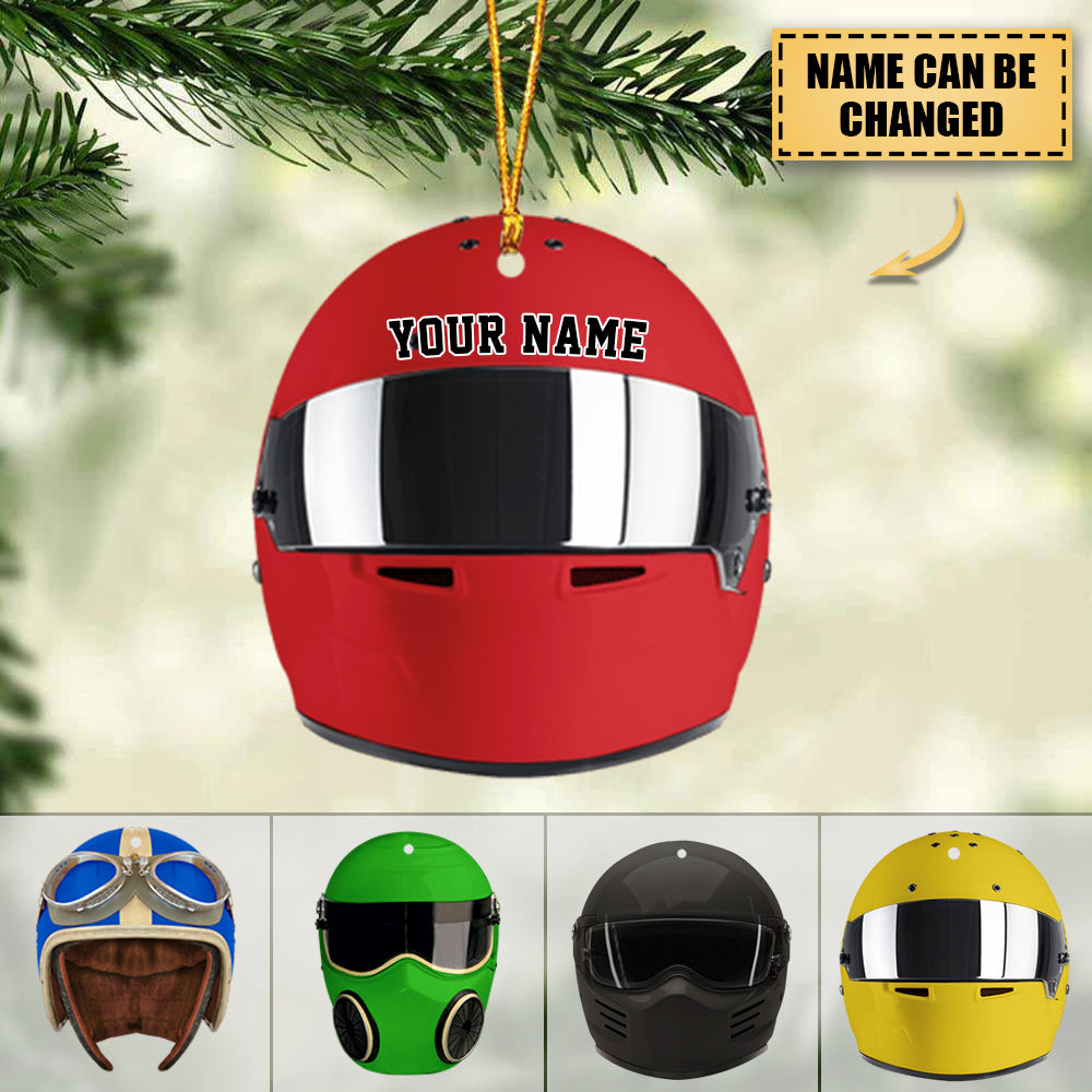 Drag Racing Helmet - Personalized Christmas Ornament