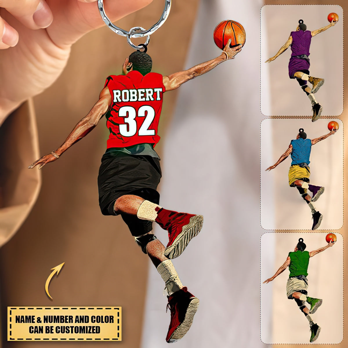 Personalized Basketball Player Acrylic Keychain For Basketball Fans