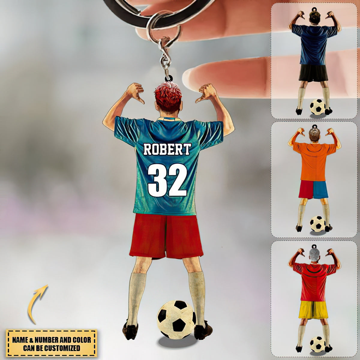 Personalized Soccer Player Acrylic Keychain For Football Player