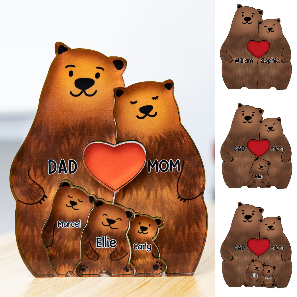 Acrylic Bears Family Puzzle Gift for Family