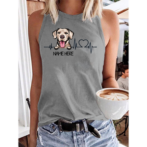 Women's Heartbeat Dog Personalized Custom Tank Top