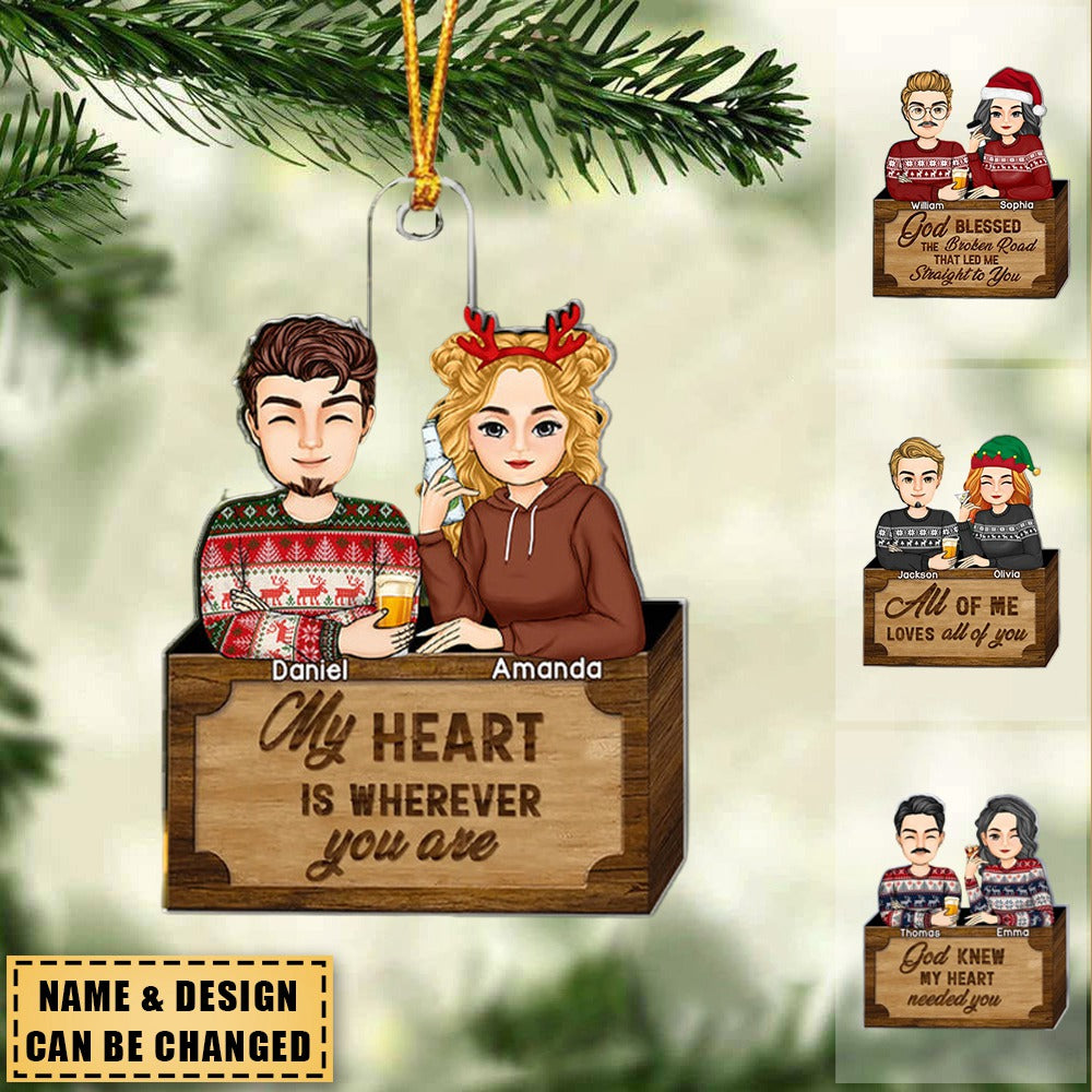 Cute Christmas Couple Personalized Acrylic Ornament